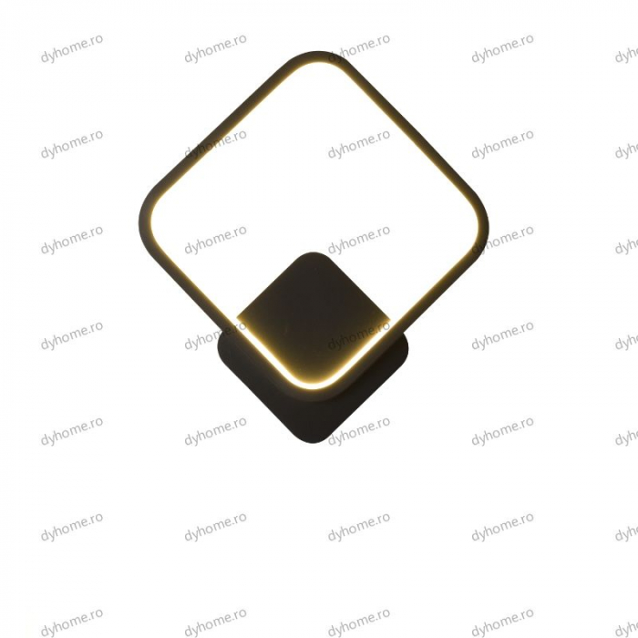 Aplica de perete patrat design negru, 3 tipuri de lumina, 28W [3]