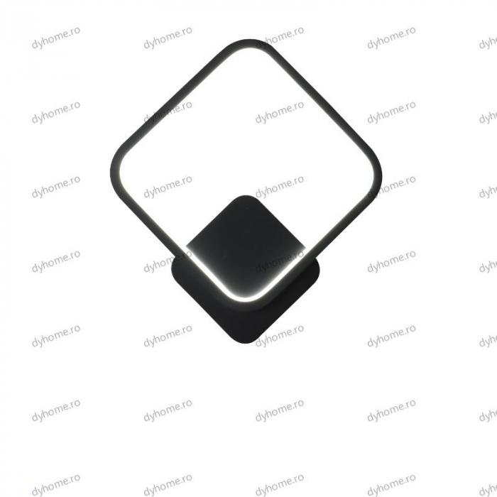 Aplica de perete patrat design negru, 3 tipuri de lumina, 28W [1]