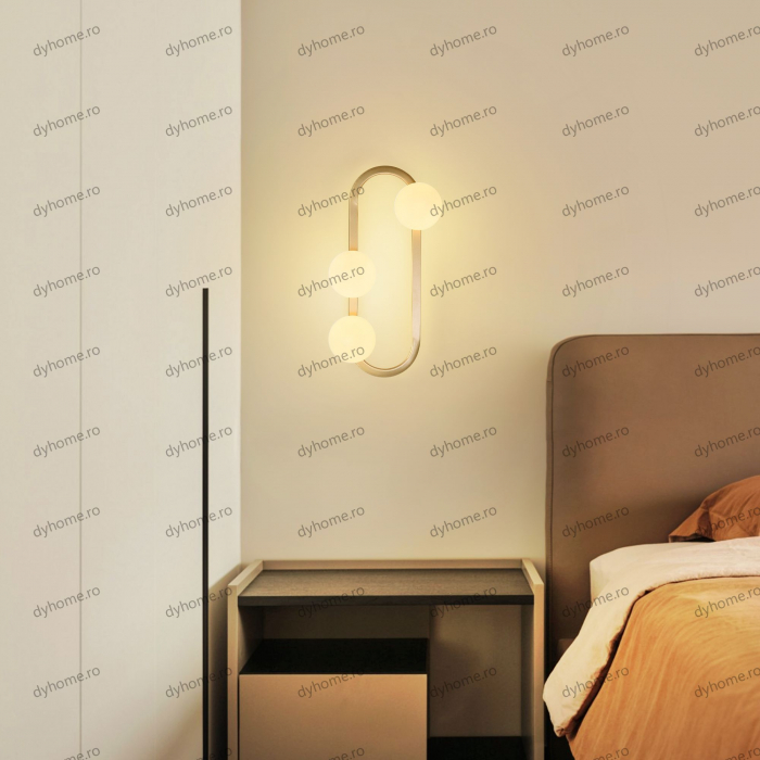 Aplica de perete sfera design auriu, 3*G9, 30W [1]