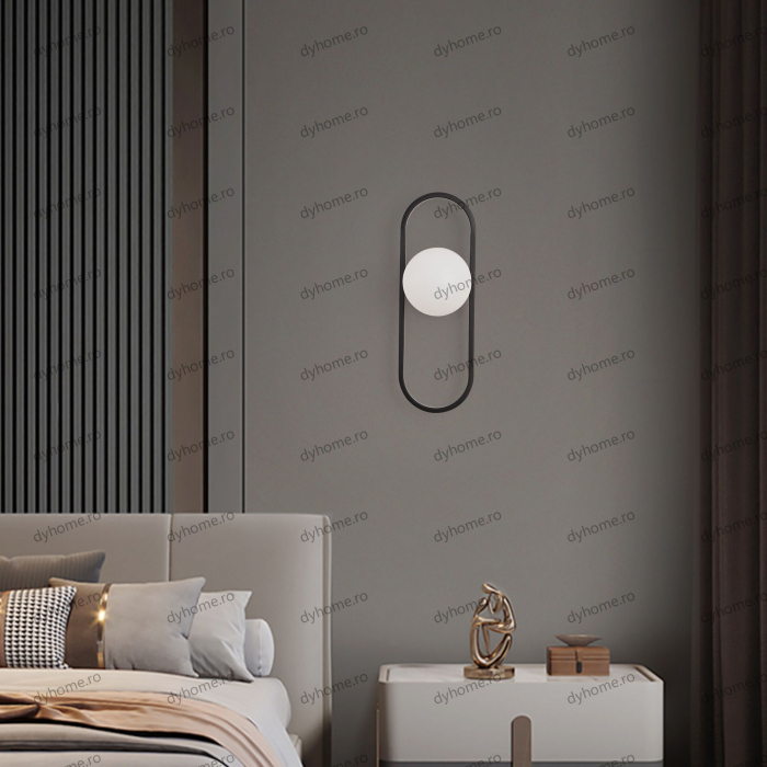 Aplica de perete sfera design negru, 1*G9 [1]