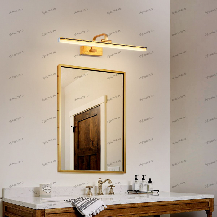 Aplica LED auriu pentru baie 58 cm, 3 tipuri de lumina, 36W [1]