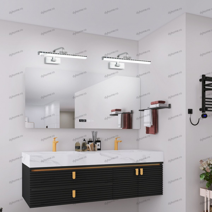 Aplica LED pentru baie argint 45 cm, 3 tipuri de lumina, 30W [1]