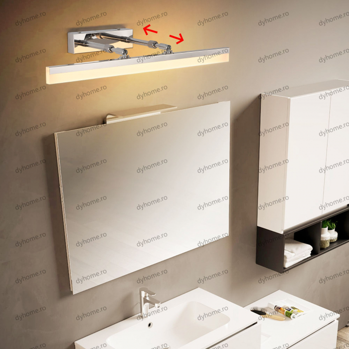 Aplica LED pentru baie argint 58 cm, 3 tipuri de lumina, 36W [3]
