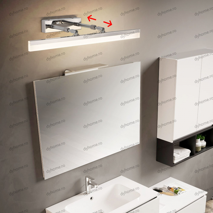Aplica LED pentru baie argint 58 cm, 3 tipuri de lumina, 36W [2]