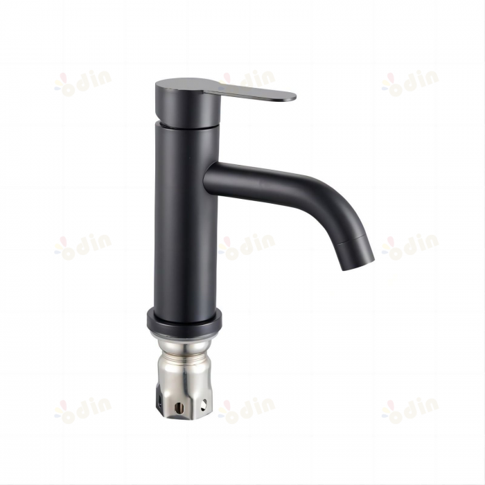 Baterie lavoar pipa fixa, Monocomanda,Negru [3]