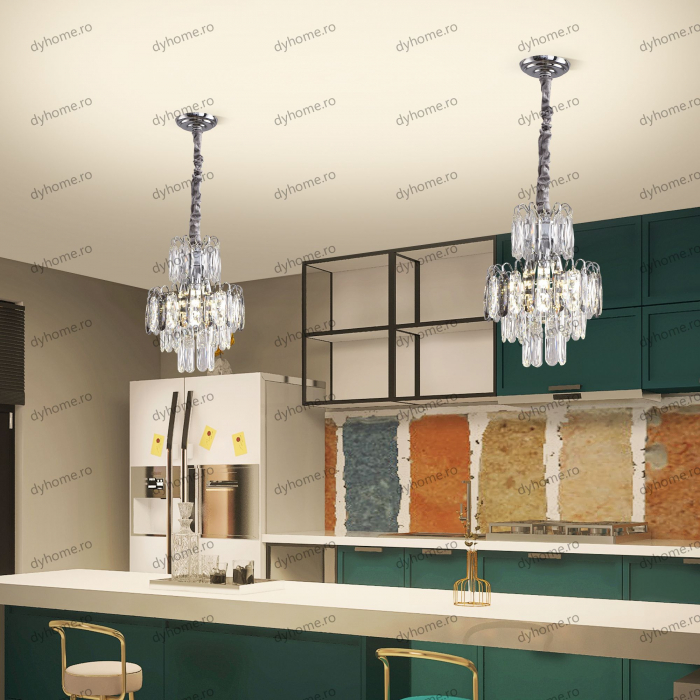 Candelabru cristal design argint Diametru 300 mm, 3*E14 (MAX40W) [3]