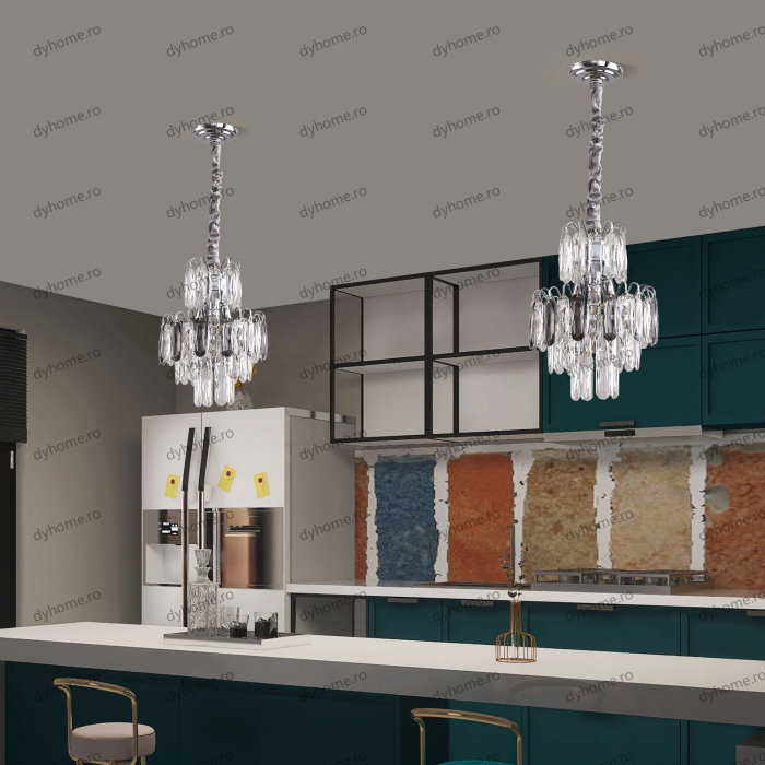 Candelabru cristal design argint Diametru 300 mm, 3*E14 (MAX40W) [1]