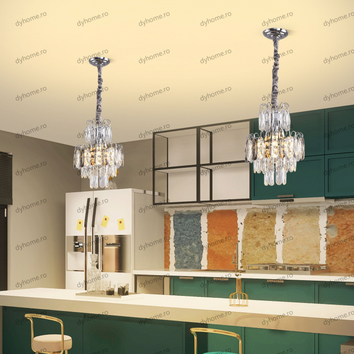 Candelabru cristal design argint Diametru 300 mm, 3*E14 (MAX40W) [4]