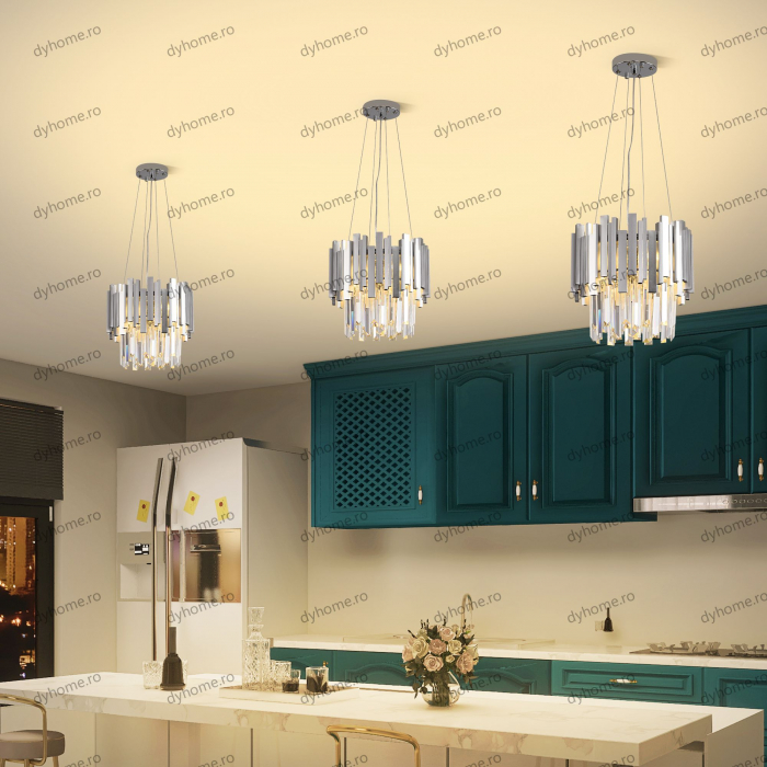 Candelabru cristal design argint Diametru 300 mm, 4*E14 (MAX40W) [4]