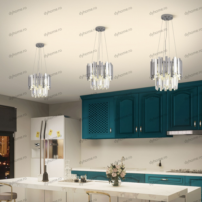 Candelabru cristal design argint Diametru 300 mm, 4*E14 (MAX40W) [3]
