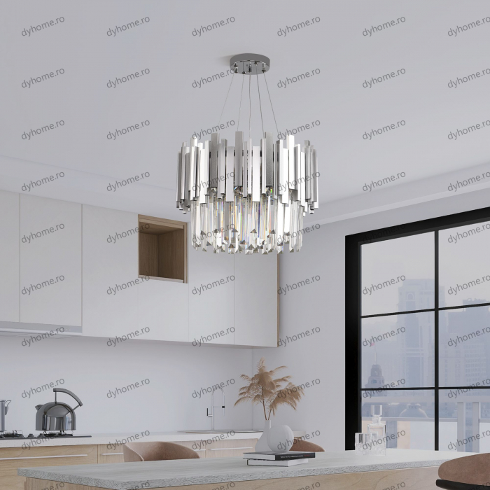 Candelabru cristal design argint Diametru 400 mm, 7*E14 (MAX40W) [1]