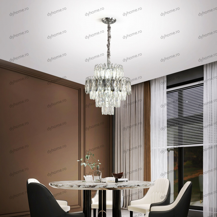 Candelabru cristal design argint Diametru 400 mm, 7*E14 (MAX40W) [2]