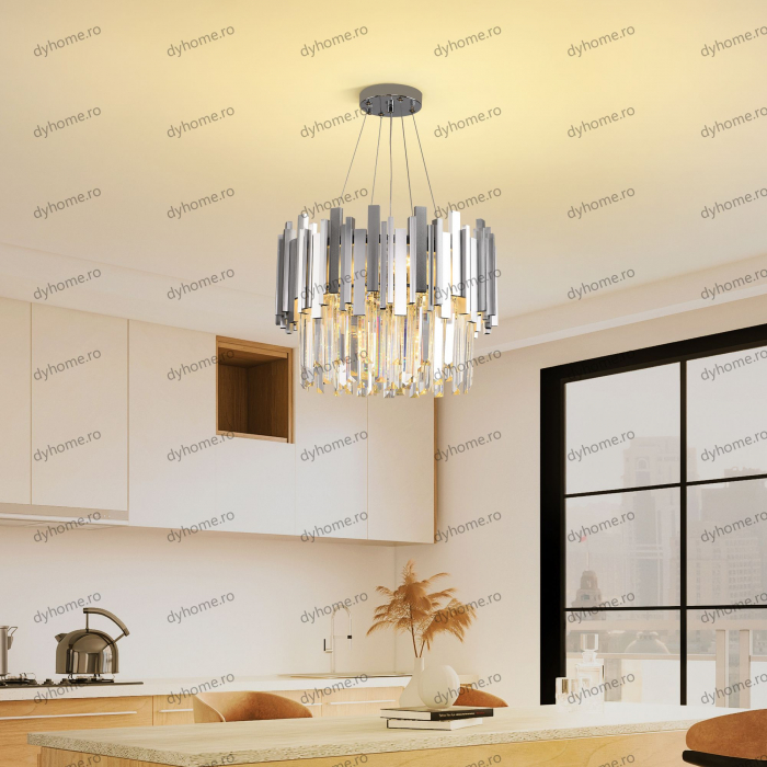 Candelabru cristal design argint Diametru 400 mm, 7*E14 (MAX40W) [4]