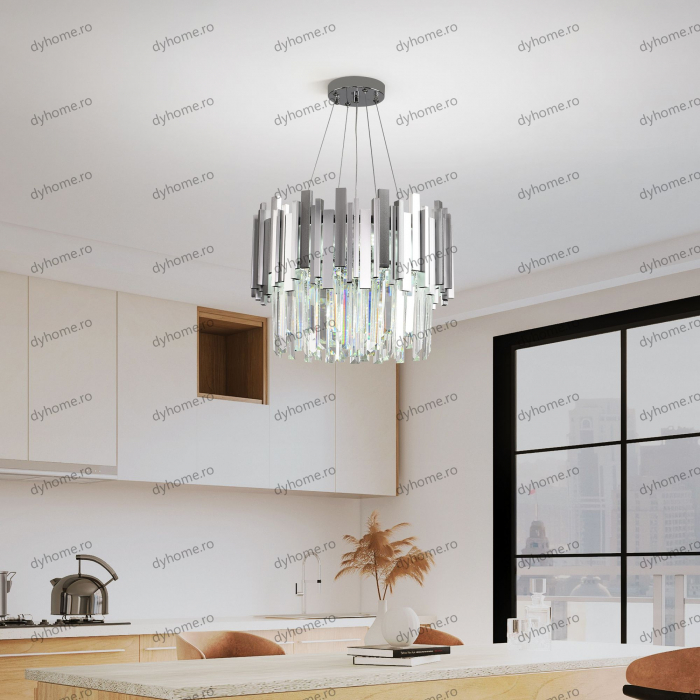 Candelabru cristal design argint Diametru 400 mm, 7*E14 (MAX40W) [2]