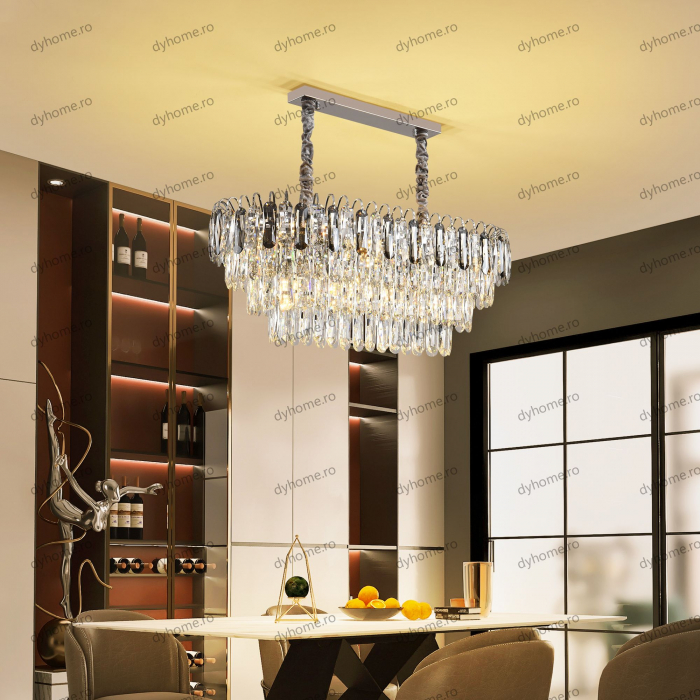 Candelabru cristal design argint Diametru 500 mm, 12*E14 (MAX40W) [4]