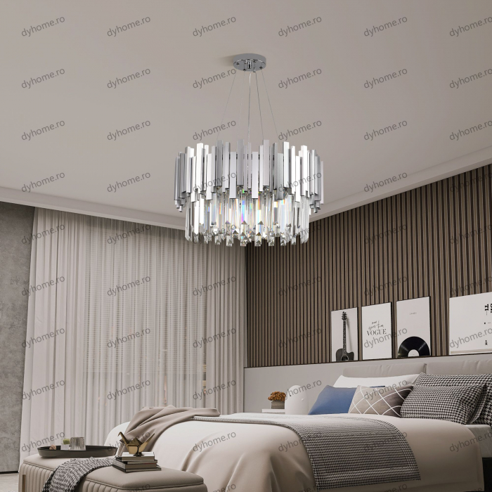 Candelabru cristal design argint Diametru 500 mm, 9*E14 (MAX40W) [1]