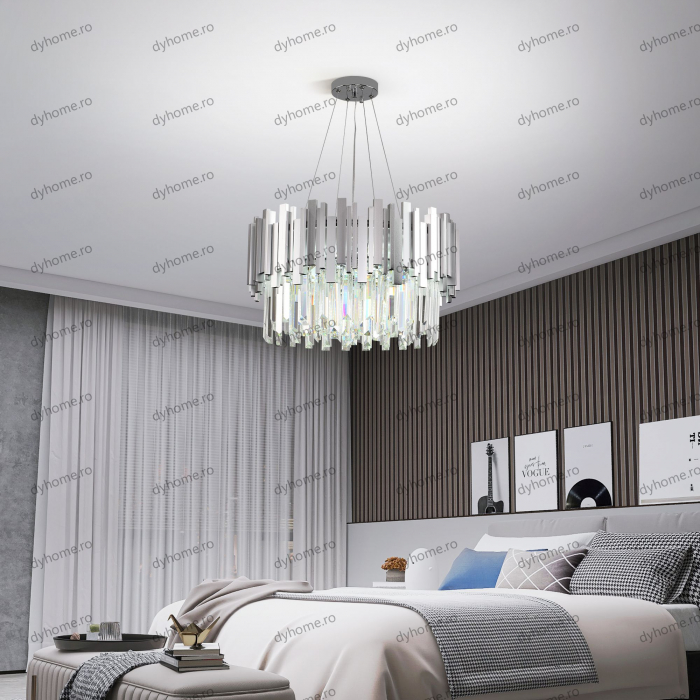 Candelabru cristal design argint Diametru 500 mm, 9*E14 (MAX40W) [2]