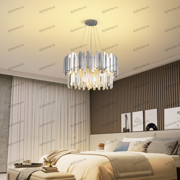 Candelabru cristal design argint Diametru 500 mm, 9*E14 (MAX40W) [4]
