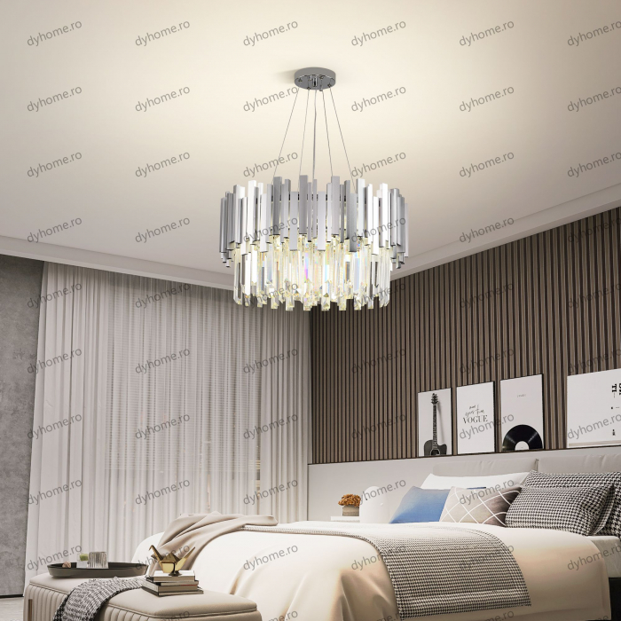 Candelabru cristal design argint Diametru 500 mm, 9*E14 (MAX40W) [3]