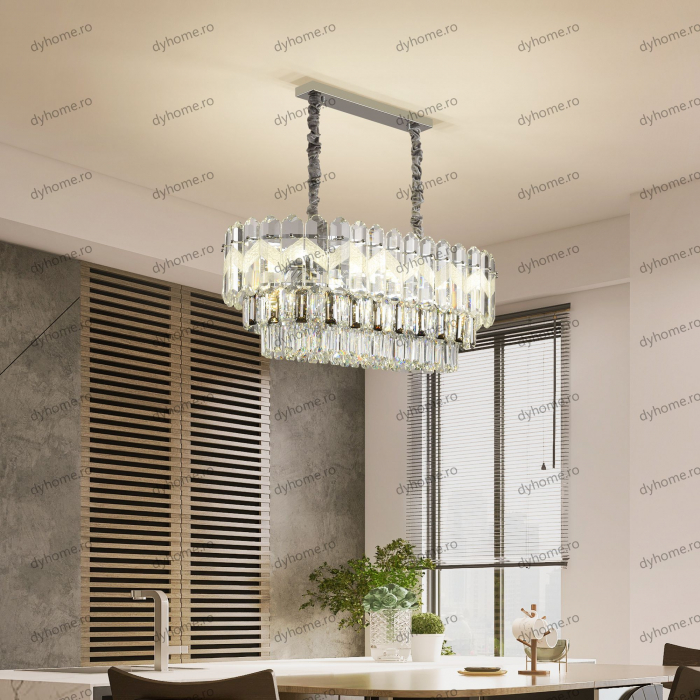 Candelabru cristal design argint Diametru 800 mm, 12*E14 (MAX40W) [3]