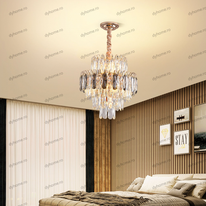 Candelabru cristal design auriu Diametru 400 mm, 7*E14 (MAX40W) [4]