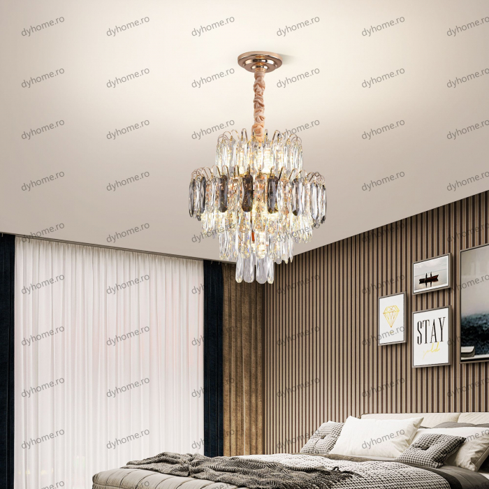 Candelabru cristal design auriu Diametru 400 mm, 7*E14 (MAX40W) [3]
