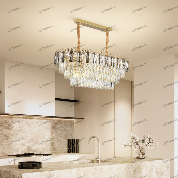 Candelabru cristal design auriu Diametru 500 mm, 12*E14 (MAX40W) [3]