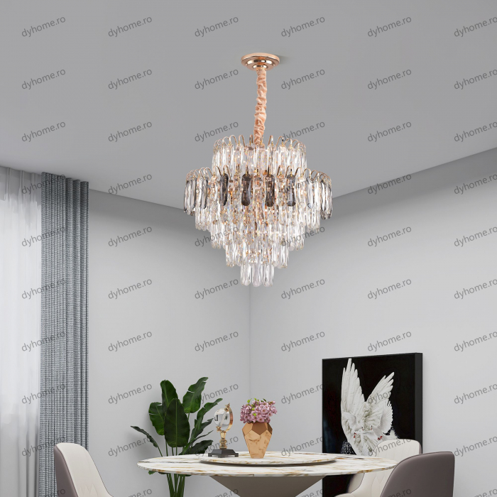 Candelabru cristal design auriu Diametru 500 mm, 12*E14 (MAX40W) [1]