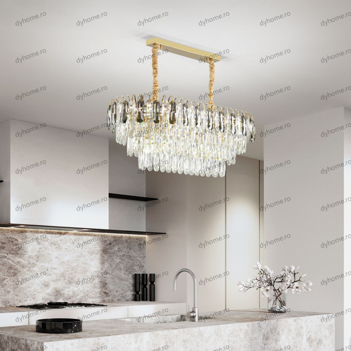 Candelabru cristal design auriu Diametru 500 mm, 12*E14 (MAX40W) [2]