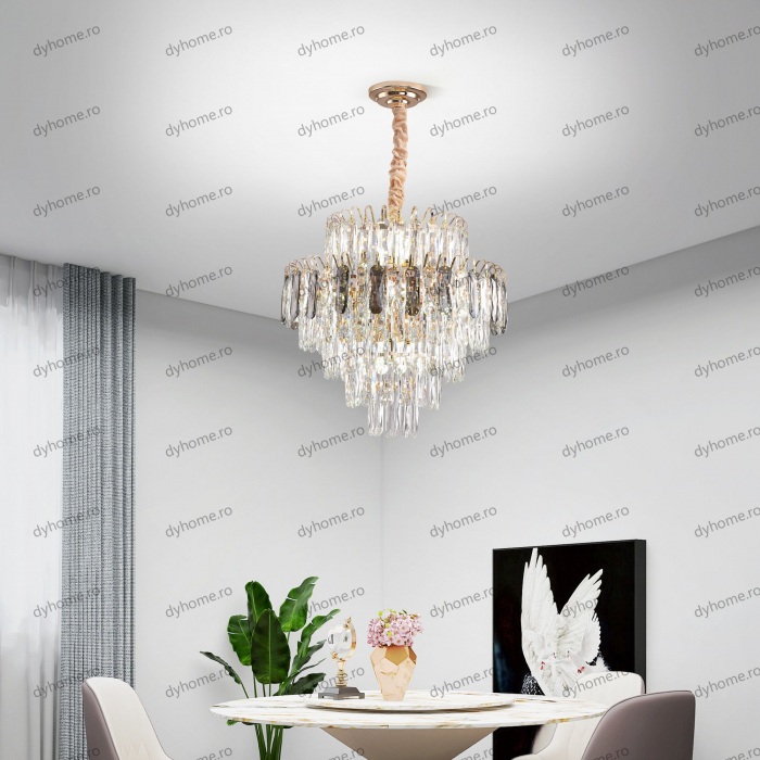 Candelabru cristal design auriu Diametru 500 mm, 12*E14 (MAX40W) [2]