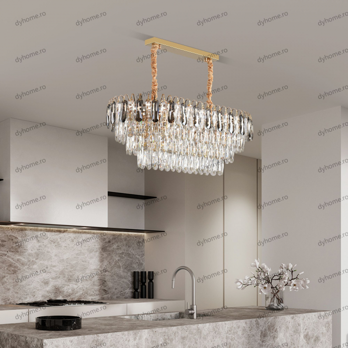 Candelabru cristal design auriu Diametru 500 mm, 12*E14 (MAX40W) [1]