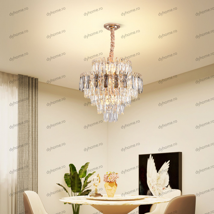 Candelabru cristal design auriu Diametru 500 mm, 12*E14 (MAX40W) [4]