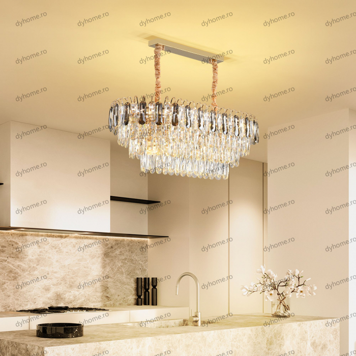 Candelabru cristal design auriu Diametru 500 mm, 12*E14 (MAX40W) [4]