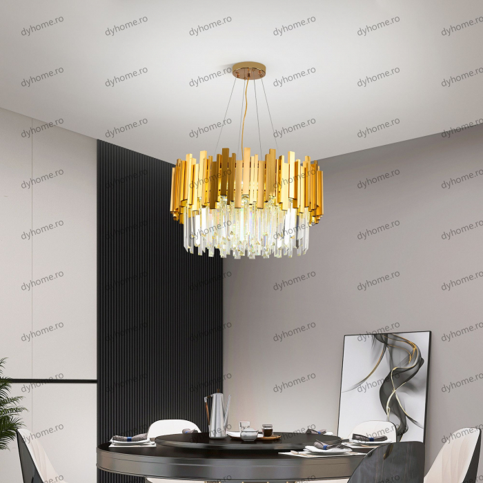 Candelabru cristal design auriu Diametru 500 mm, 9*E14 (MAX40W) [2]