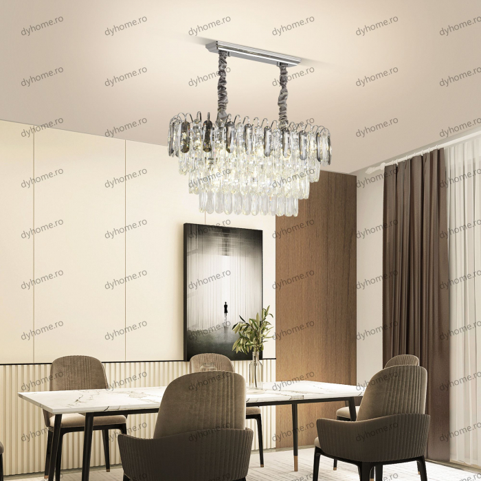 Candelabru cristal design argint Diametru 600 mm, 12*E14 (MAX40W) [3]