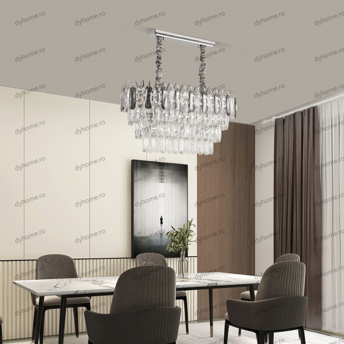 Candelabru cristal design argint Diametru 600 mm, 12*E14 (MAX40W) [1]