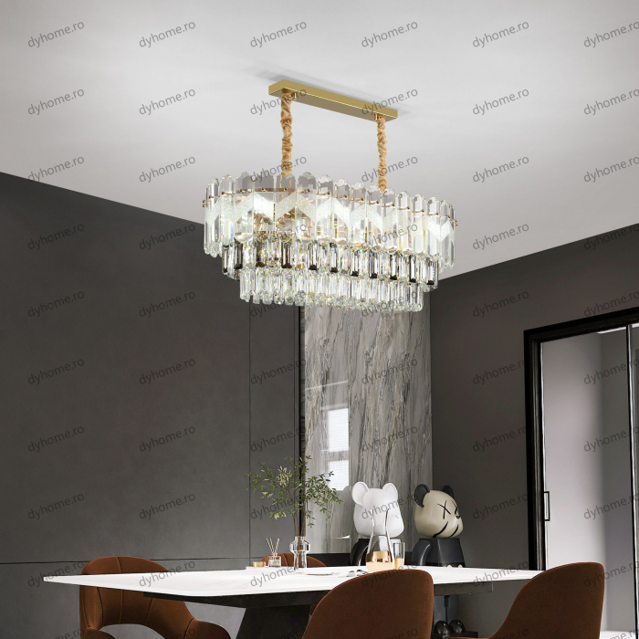 Candelabru cristal design auriu Diametru 800 mm, 12*E14 (MAX40W) [2]