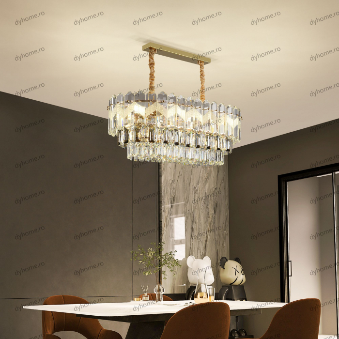 Candelabru cristal design auriu Diametru 800 mm, 12*E14 (MAX40W) [3]