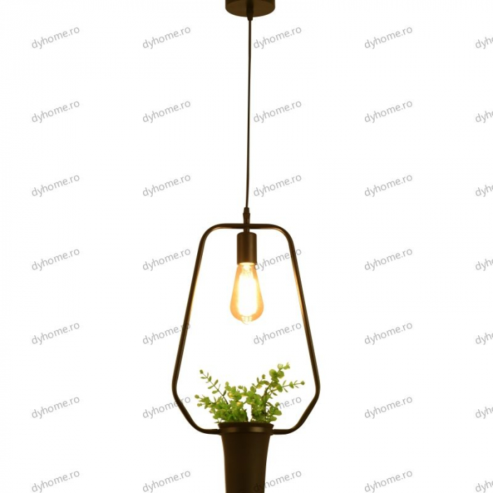 Candelabru green plants conic negru, E27 [2]