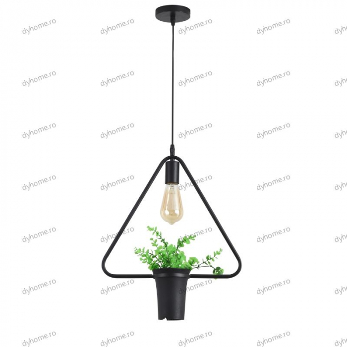 Candelabru green plants triunghi negru, E27 [3]