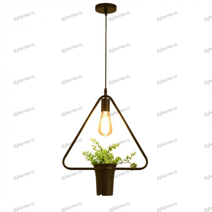 Candelabru green plants triunghi negru, E27 [2]