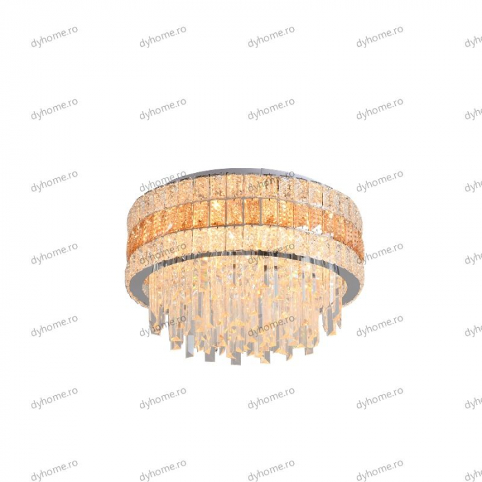 Lustra cristal circular design, Diametru 500 mm, telecomanda, E14x11 [5]