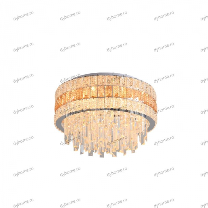 Lustra cristal circular design, Diametru 500 mm, telecomanda, E14x11 [4]