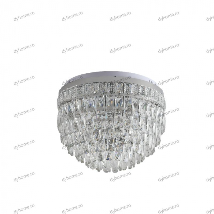 Lustra cristal circular design, Diametru 500mm transparent cristal cu telecomanda, 11*E14 [2]