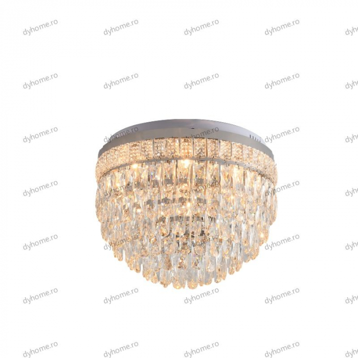 Lustra cristal circular design, Diametru 500mm transparent cristal cu telecomanda, 11*E14 [4]
