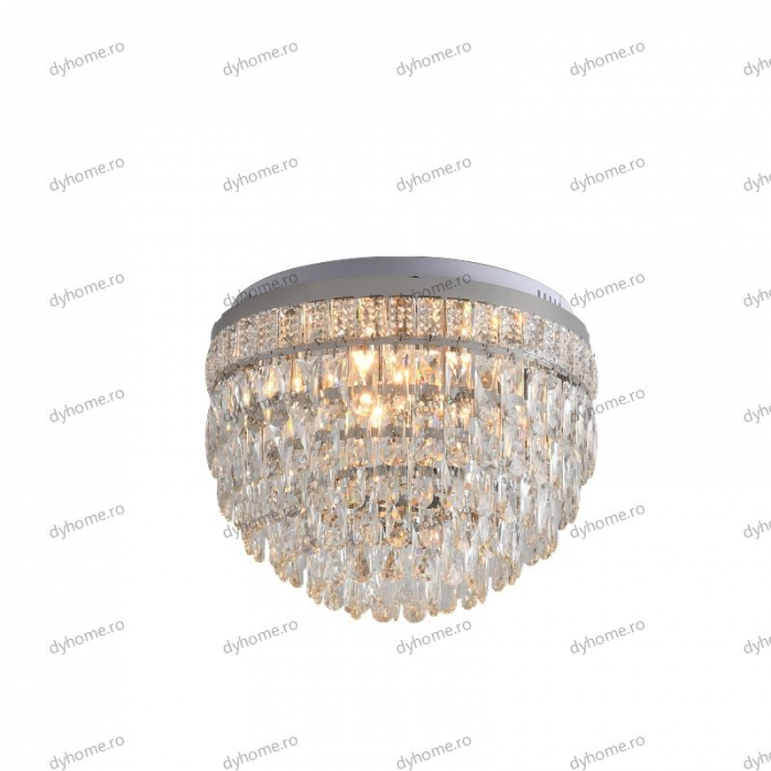 Lustra cristal circular design, Diametru 500mm transparent cristal cu telecomanda, 11*E14 - Copie [5]