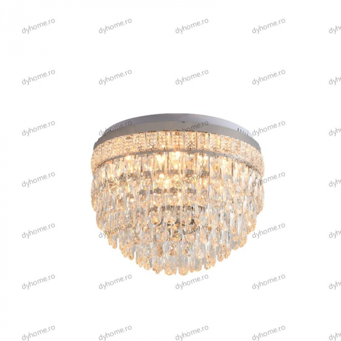 Lustra cristal circular design, Diametru 500mm transparent cristal cu telecomanda, 11*E14 - Copie [3]