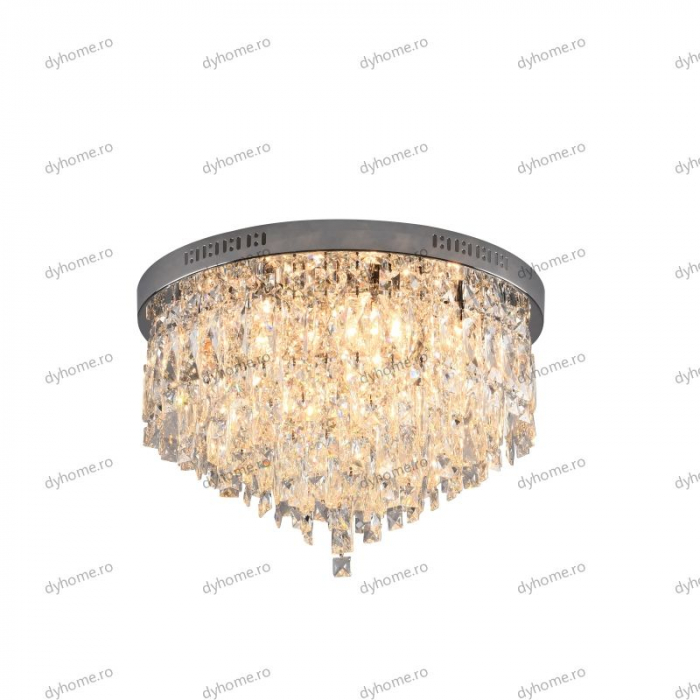 Lustra cristal circular Diametru 500mm transparent cristal cu  telecomanda, 10*E14 [4]