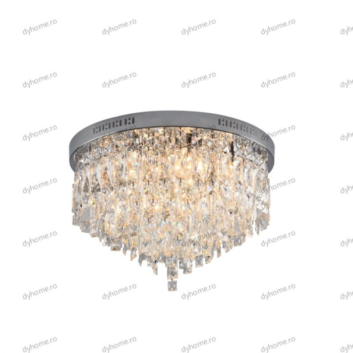 Lustra cristal circular Diametru 500mm transparent cristal cu  telecomanda, 10*E14 [3]