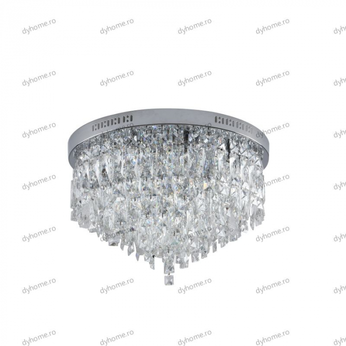 Lustra cristal circular Diametru 500mm transparent cristal cu  telecomanda, 10*E14 [2]